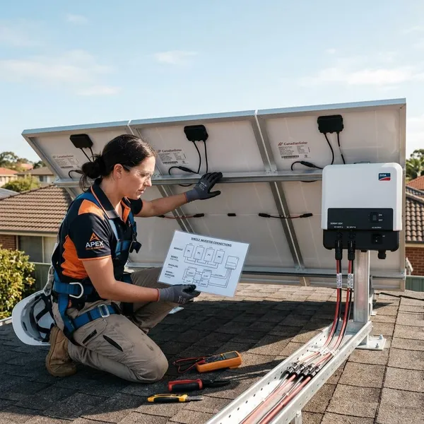 4 solarmodule an einen wechselrichter anschließen