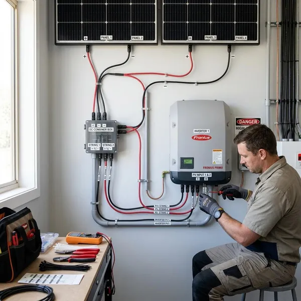 4 Solarmodule sicher anschließen