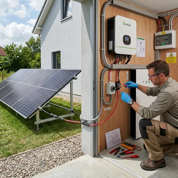 4 solarmodule an speicher anschließen