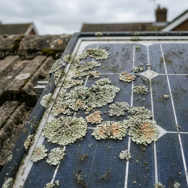 flechten auf solarmodulen