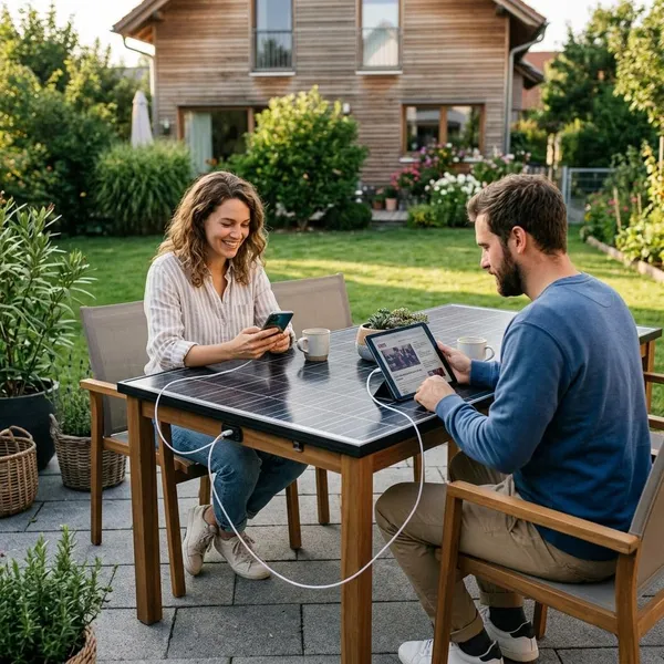gartentisch solarmodul