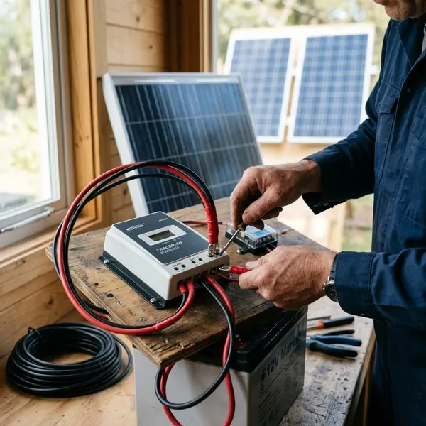 Solarpanel mit Laderegler verbinden