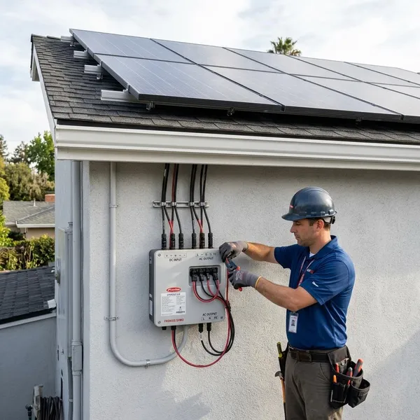 4 Solarmodule an den Wechselrichter anschließen